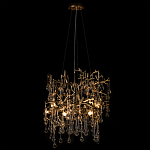 Подвесная люстра в виде ветвей деревьев золотого цвета с прозрачными подвесками-каплями 8 и 14 ламп Droplet Chandelier варинант исполнения - 3 | Loft Concept в Екатеринбурге