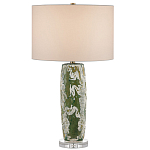 Настольная лампа керамическая с кремовым абажуром Scenic Column варинант исполнения - 4 | Loft Concept в Екатеринбурге