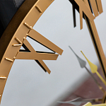 Часы настенные зеркальные с золотым металлическим циферблатом Mirror Tower Clock варинант исполнения - 2 | Loft Concept в Екатеринбурге