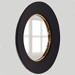 Чёрное настенное зеркало с золотым кантом Porunalia варинант исполнения - 1 | Loft Concept в Екатеринбурге