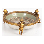 Чаша фарфоровая на бронзовых ножках в виде ангелов Porcelain Angels of Paradise варинант исполнения - 2 | Loft Concept в Екатеринбурге