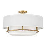 Потолочный светильник с двухслойным белым текстильным абажуром Hinkley варинант исполнения - 1 | Loft Concept в Екатеринбурге