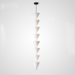 Подвесной светильник светодиодный в виде ряда белых металлических конусов  Herringbone варинант исполнения - 4 | Loft Concept в Екатеринбурге