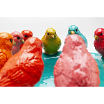 Декоративное дизайнерское блюдо разноцветные попугаи  варинант исполнения - 3 | Loft Concept в Екатеринбурге