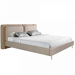 Кровать двуспальная серая с изголовьем из экокожи и ткани Modern Look варинант исполнения - 1 | Loft Concept в Екатеринбурге