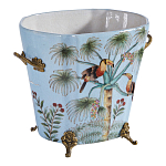 Кашпо из голубого фарфора с бронзовыми элементами Blue Garden варинант исполнения - 3 | Loft Concept в Екатеринбурге