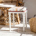 Банкетка одноместная из массива бука бежевая с растительным орнаментом Raffael Beige Floral Banquette варинант исполнения - 7 | Loft Concept в Екатеринбурге