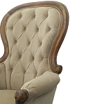 Кресло с мягкой обивкой из светло-коричневого велюра на 4-х деревянных ножках Evelyn Classical Armchair варинант исполнения - 5 | Loft Concept в Екатеринбурге