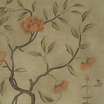 Обои ручная роспись Gustavian Tree of Life Special Colourway on brown Williamsburg варинант исполнения - 1 | Loft Concept в Екатеринбурге