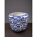 Кашпо с орнаментом в сочетании белого и синего цвета Artistic Flowerpot варинант исполнения - 3 | Loft Concept в Екатеринбурге