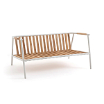 Садовый 2-х местный диван с подлокотниками из тика White варинант исполнения - 5 | Loft Concept в Екатеринбурге