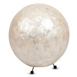 Настольная лампа из перламутра на металлическом каркасе Indonesian Egg варинант исполнения - 1 | Loft Concept в Екатеринбурге