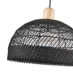 Подвесной светильник с округлым абажуром из черного ротанга Wicker Furniture варинант исполнения - 3 | Loft Concept в Екатеринбурге