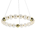 Люстра подвесная кольцевая с прозрачными рифлеными шарообразными плафонами Crystal Globule варинант исполнения - 1 | Loft Concept в Екатеринбурге