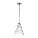 Подвесной светильник с прозрачным рельефным стеклянным плафоном в форме конуса Feiss варинант исполнения - 2 | Loft Concept в Екатеринбурге