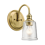 Бра с прозрачным стеклянным абажуром в форме цилиндра Kichler варинант исполнения - 7 | Loft Concept в Екатеринбурге