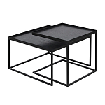 Комплект столиков с квадратными столешницами черные Black Table Combination варинант исполнения - 1 | Loft Concept в Екатеринбурге