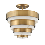 Потолочный светильник многоярусный с чередованием латунных и белых колец Hinkley  варинант исполнения - 1 | Loft Concept в Екатеринбурге