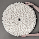 Панно на стену из шерсти мериноса Белый Круг  варинант исполнения - 4 | Loft Concept в Екатеринбурге