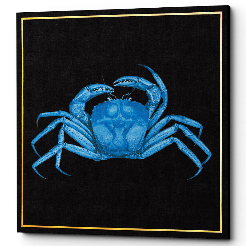 Постер Blue Crab Poster Черный Морская синь в Екатеринбурге | Loft Concept 