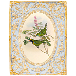 Декоративный постер с изображением птиц в раме с рельефным растительным узором Blooming Birds Poster варинант исполнения - 6 | Loft Concept в Екатеринбурге