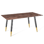 Стол обеденный с коричневой прямоугольной столешницей из керамики на четырех металлических ножках Brown Ceramics варинант исполнения - 1 | Loft Concept в Екатеринбурге