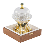 Икорница с декором "Три рыбки" с гравировкой и натуральным камнем Нефрит Decorative Cavair Dishes варинант исполнения - 2 | Loft Concept в Екатеринбурге