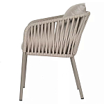 Стул серо-бежевый с декоративным плетением на спинке и подлокотниках Chair Weave варинант исполнения - 6 | Loft Concept в Екатеринбурге