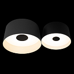 Потолочный светильник с 2-мя цилиндрическими абажурами серого и черного цвета Urban Dome варинант исполнения - 2 | Loft Concept в Екатеринбурге