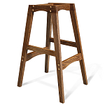 Барный стул со спинкой на 4-х деревянных ножках Коричневый Велюр Vendramin Chair  варинант исполнения - 5 | Loft Concept в Екатеринбурге