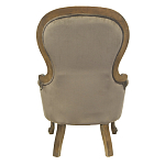 Кресло с мягкой обивкой из коричневого велюра на 4-х деревянных ножках Evelyn Classical Armchair варинант исполнения - 2 | Loft Concept в Екатеринбурге