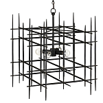 Люстра черная квадратной остроконечной формы Black Square варинант исполнения - 2 | Loft Concept в Екатеринбурге