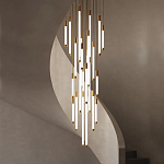 Люстра в современном стиле с 30-ю каскадными светодиодными лампами Golden LED Rain варинант исполнения - 1 | Loft Concept в Екатеринбурге