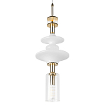 Подвесной светильник со стеклянными элементами и бронзовыми вставками Высота 62 см Gabriel Scott Luna варинант исполнения - 7 | Loft Concept в Екатеринбурге