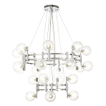 Люстра подвесная с двумя ярусами и 24-ю рельефными прозрачными плафонами из стекла Perforated Glass Bubbles варинант исполнения - 1 | Loft Concept в Екатеринбурге