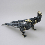 Статуэтка бронзовая пара Фазаны синие Bronze Birds варинант исполнения - 2 | Loft Concept в Екатеринбурге