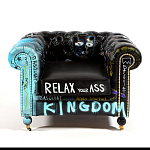 Кресло "Баския и Уорхол" Basquiat Warhol graffiti chair натуральная кожа варинант исполнения - 2 | Loft Concept в Екатеринбурге