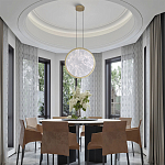 Светодиодный подвесной светильник круглой формы с металлической рамой золотого цвета Marble Glow 47 варинант исполнения - 6 | Loft Concept в Екатеринбурге