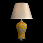 Настольная лампа желтая с изображением белых птиц Flight Among Acacia варинант исполнения - 2 | Loft Concept в Екатеринбурге