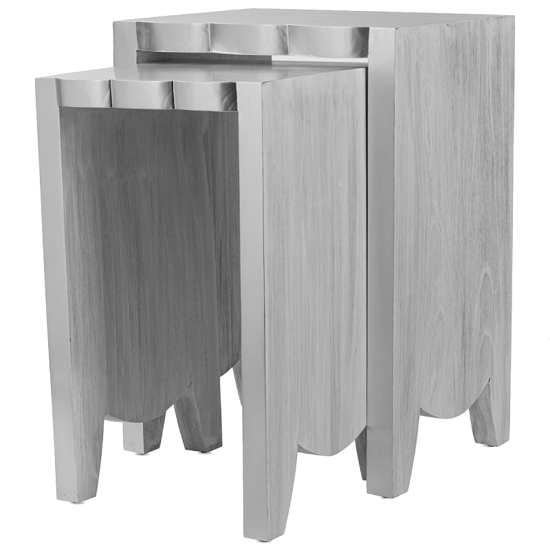 Комплект столиков UTTERMOST IMALA NATURAL ASH NESTING TABLE SET OF 2 Дерево Серый Серебряный в Екатеринбурге | Loft Concept 