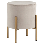 Бежевый пуф на золотистых ножках SANJAY варинант исполнения - 1 | Loft Concept в Екатеринбурге