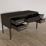 Большой Рабочий стол Primo с 5 выдвижными ящиками Темный орех варинант исполнения - 6 | Loft Concept в Екатеринбурге