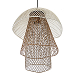 Подвесной светильник Beige Gold Mesh Tube Lampshade Hanging Lamp варинант исполнения - 3 | Loft Concept в Екатеринбурге