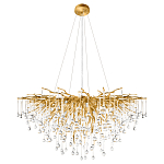 Люстра подвесная с прозрачными стеклянными подвесками в форме капель Диаметр 100 см Droplet Chandelier варинант исполнения - 2 | Loft Concept в Екатеринбурге