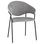 Серый стул с обивкой из искусственной замши Alexis варинант исполнения - 1 | Loft Concept в Екатеринбурге