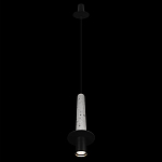 Подвесной светильник с узким цилиндрическим плафоном и черным металлическим декором Concrete Pipe варинант исполнения - 11 | Loft Concept в Екатеринбурге