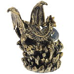 Декоративная статуэтка Дракон со стеклянным шаром Dragon and Glass Ball Gold Black варинант исполнения - 3 | Loft Concept в Екатеринбурге