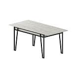 Стол обеденный с прямоугольной столешницей пыльного белого цвета на 4-х металлических ножках PAL ANCIENT WHITE варинант исполнения - 1 | Loft Concept в Екатеринбурге