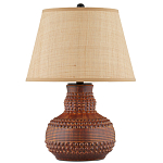 Настольная лампа темно-коричневая с тканевым абажуром в форме конуса Сhieftain варинант исполнения - 3 | Loft Concept в Екатеринбурге