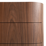 Комод округлой формы с тремя ящиками Walnut and Leather варинант исполнения - 7 | Loft Concept в Екатеринбурге